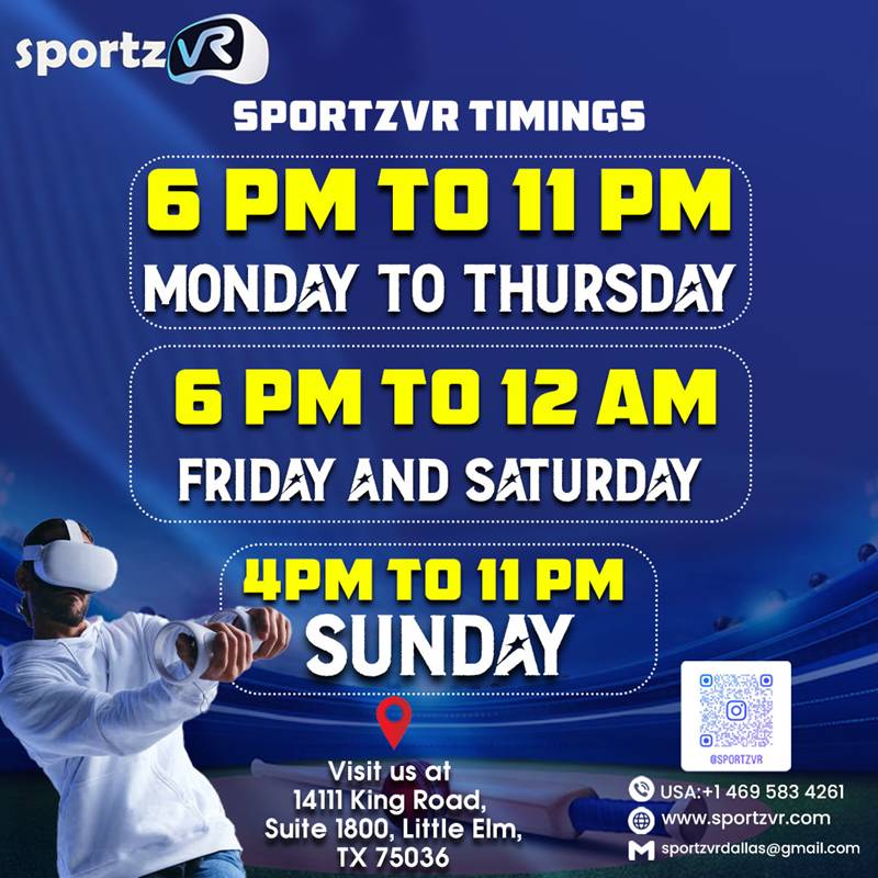 SportzVR Timings